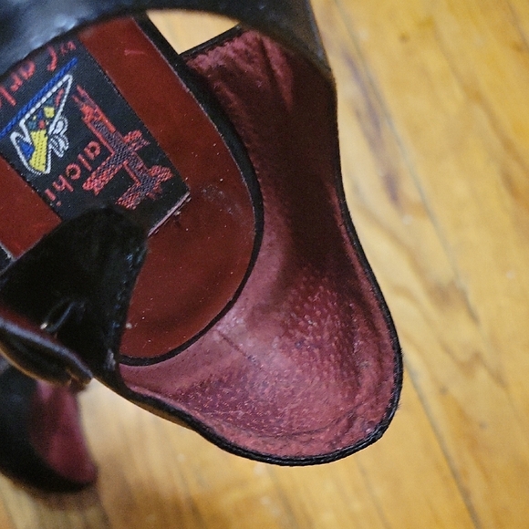 Carlos Falchi Black Leather Pointed Toe High Heels Shoea Size 7 1/2 B - Picture 13 of 16